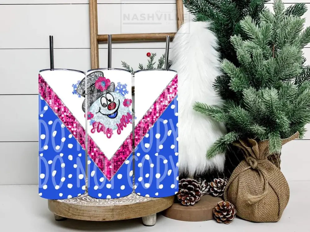 Stay Jolly Snowman Tumbler.