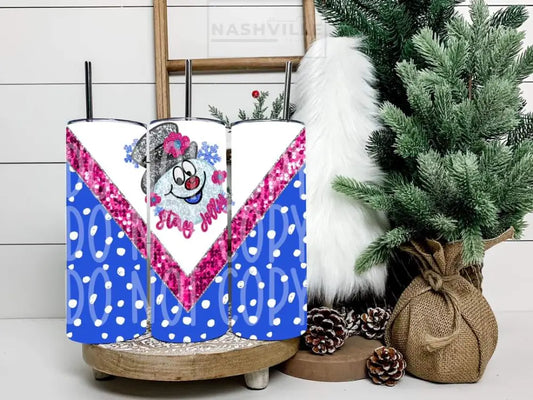 Stay Jolly Snowman Tumbler.