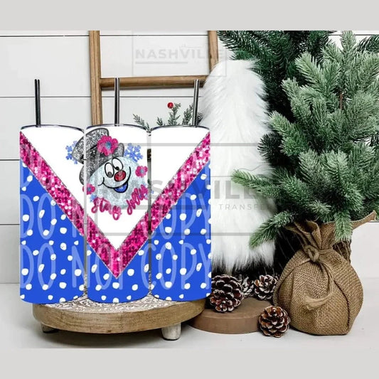 Stay Jolly Snowman Tumbler.
