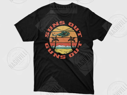 Suns Out. Guns Out Helicopter Tee.