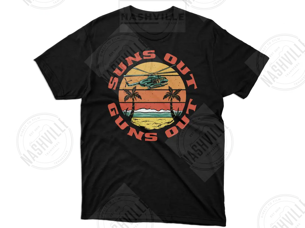 Suns Out. Guns Out Helicopter Tee.
