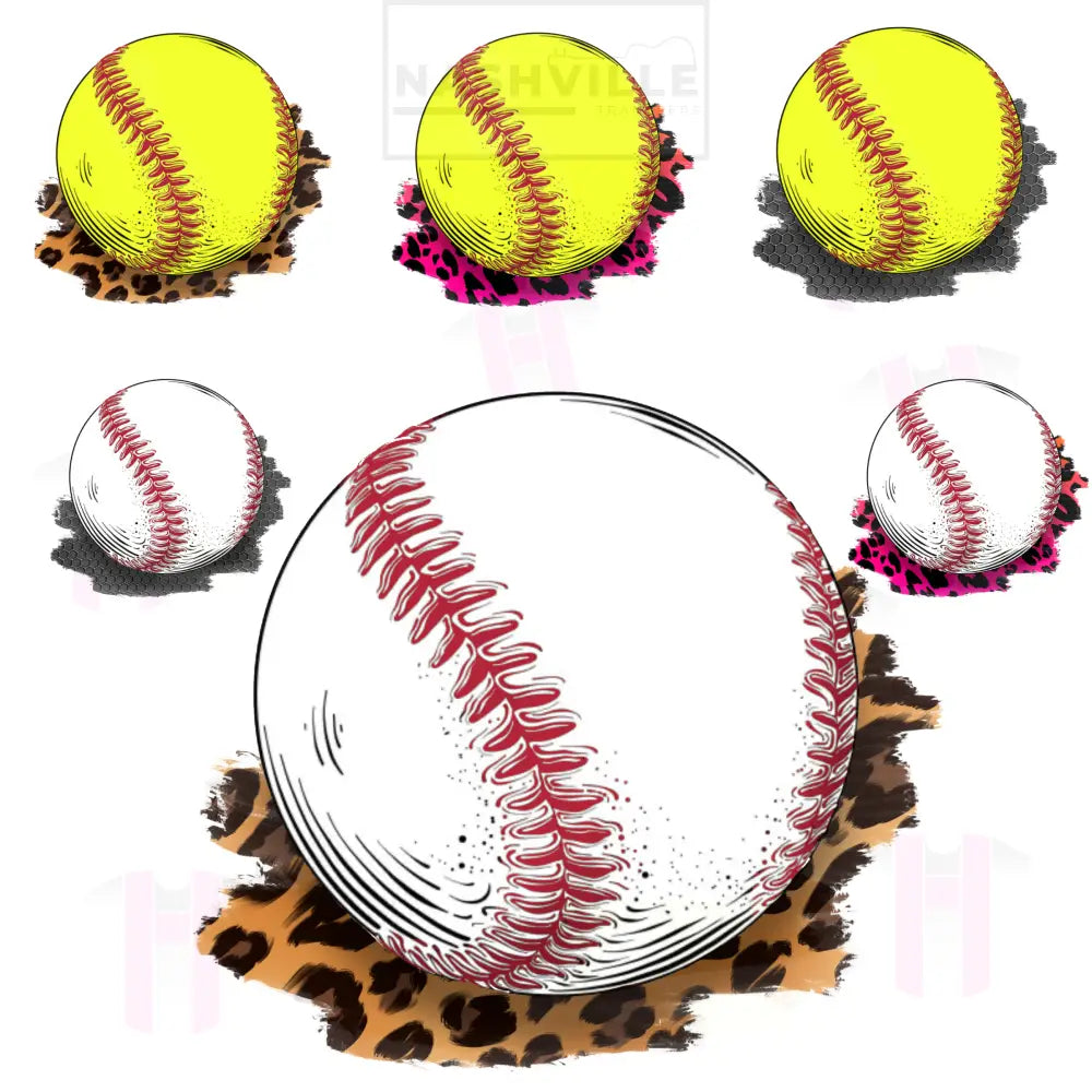 Take Me To The Ball Game Transfer. Without Words / Baseball Tan Leopard Low Heat Direct Film