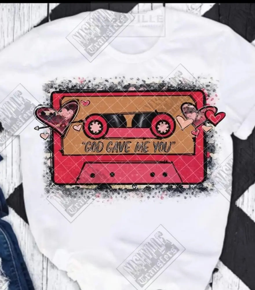 Tape Track Valentines Tee. T-Shirt