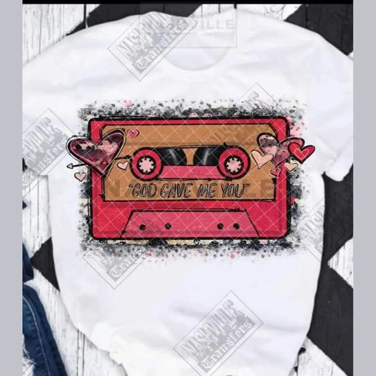 Tape Track Valentines Tee. T-Shirt