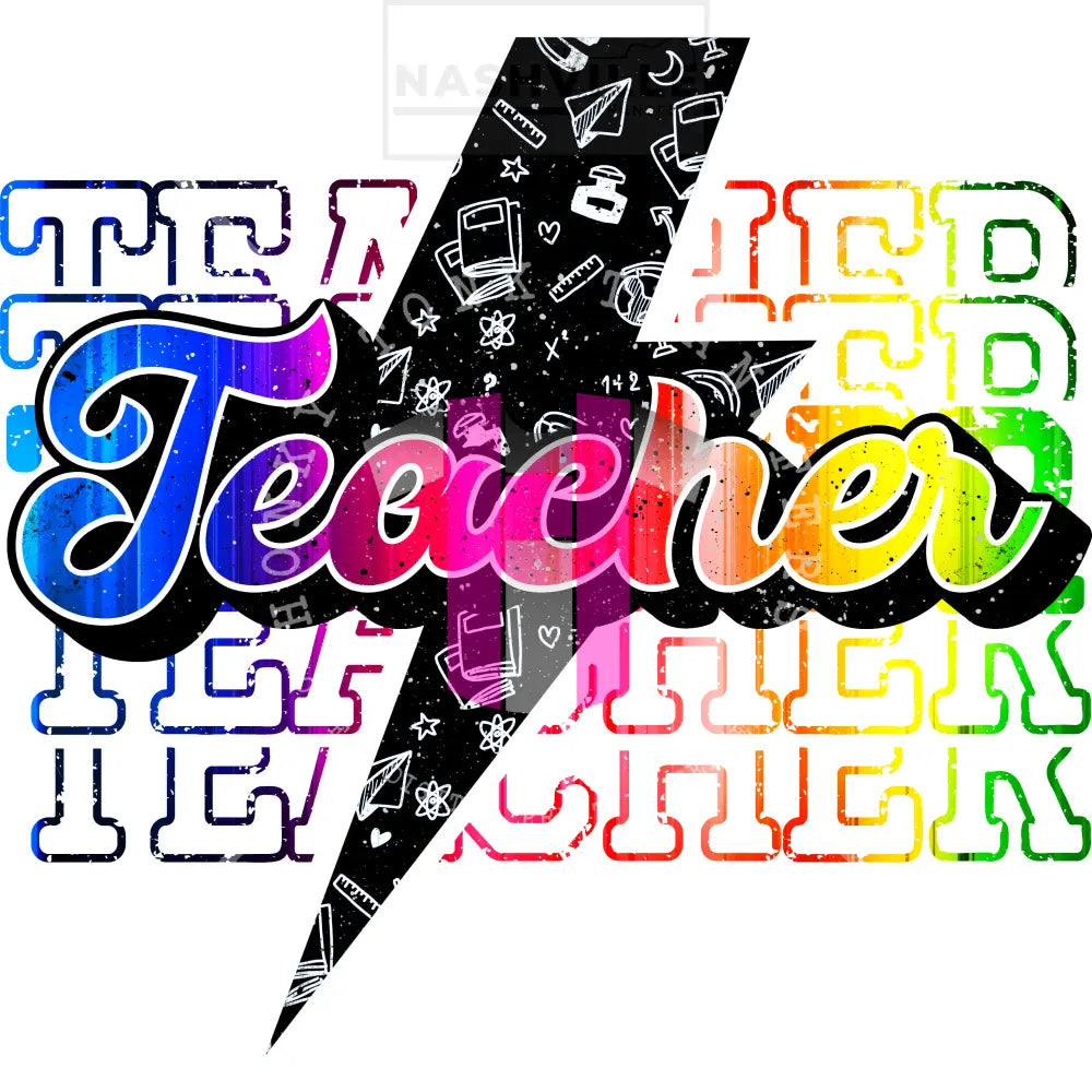 Teacher Leopard Bolt Transfer Low Heat / Blue