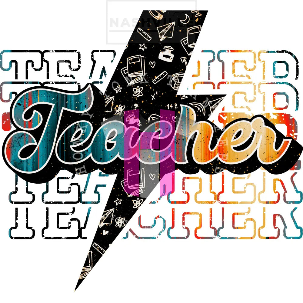 Teacher Leopard Bolt Transfer Low Heat / Green