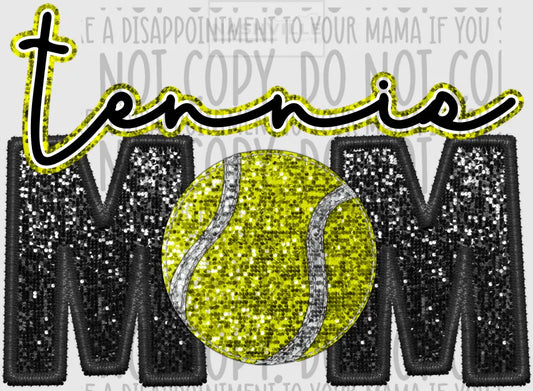 Tennis Mom Glitter And Embroidery Effect Transfer