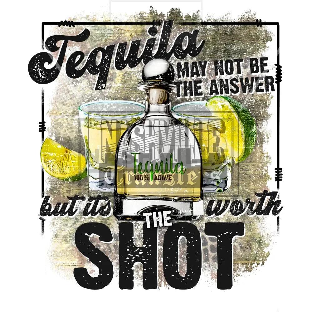 Tequila Shot Stock Transfer Low Heat / With Grunge Background