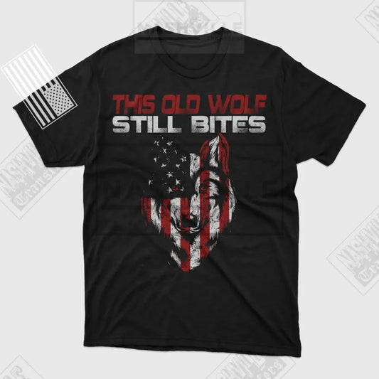 This Old Wolf Still Bites American Tee. T-Shirt