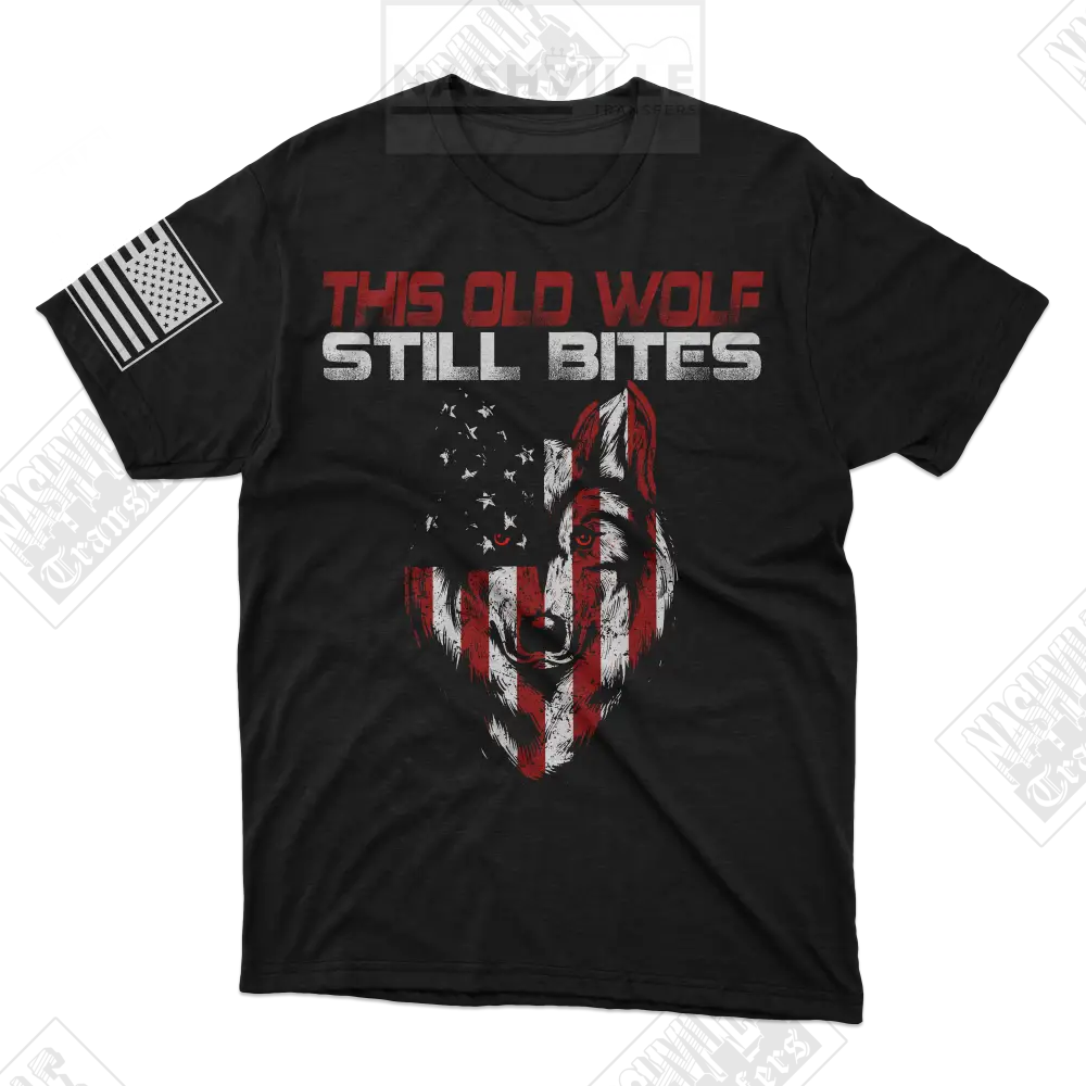 This Old Wolf Still Bites American Tee. T-Shirt