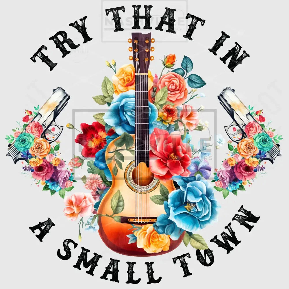 Try That Guitar With Flowers Transfer. Prints