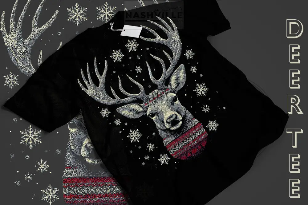 Ugly Sweater Effect Deer Tee.