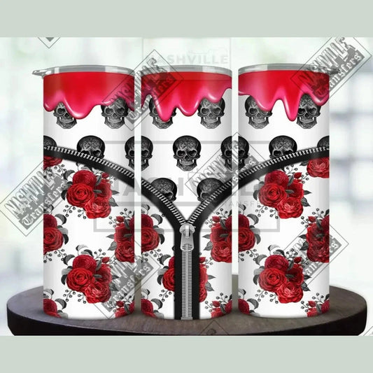 Valentines Skull Tumbler