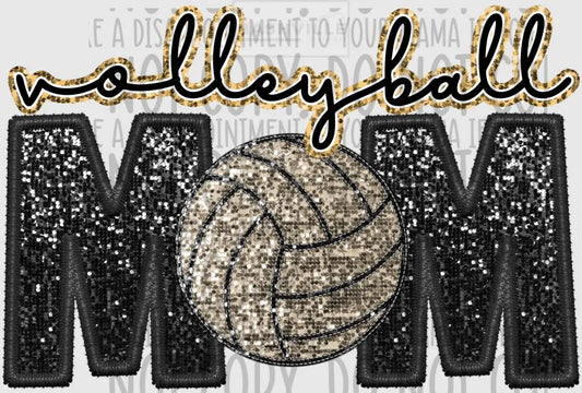 Volleyball Glitter And Embroidery Effect Transfer