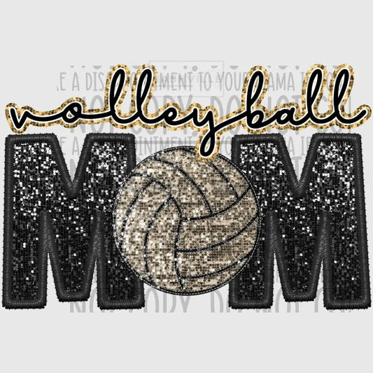 Volleyball Glitter And Embroidery Effect Transfer