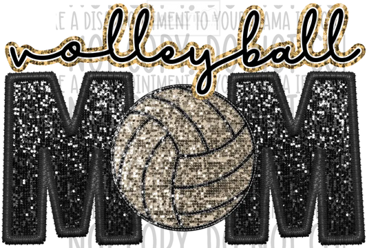 Volleyball Glitter And Embroidery Effect Transfer