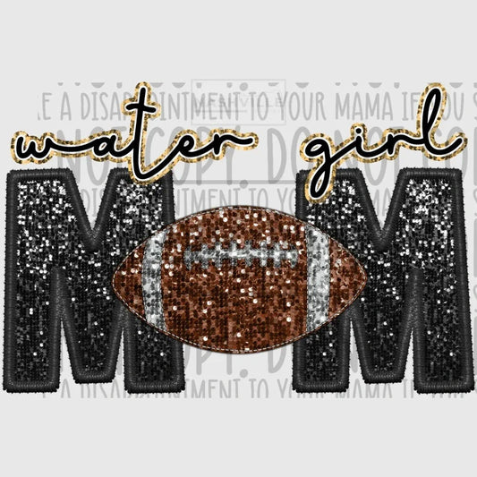 Water Girl Mom Glitter And Embroidery Effect Transfer