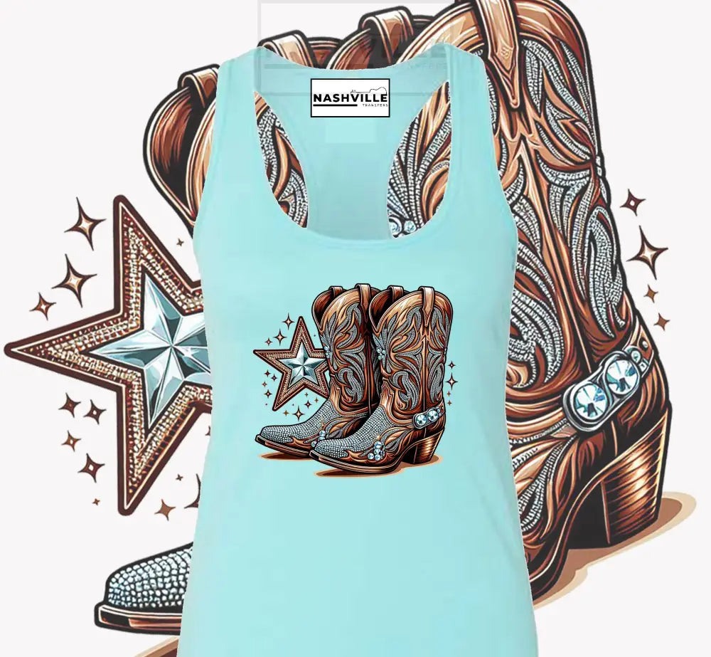 Western Bling Boots Tank