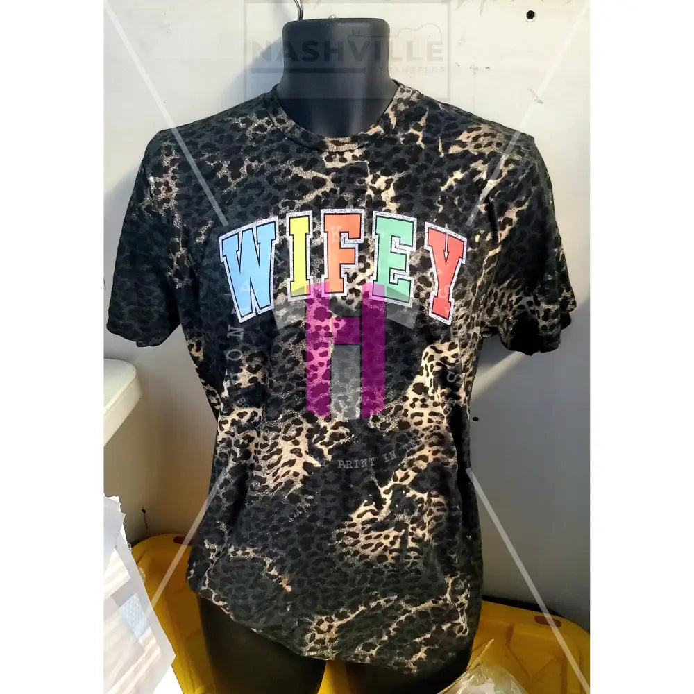 Wifey Military Leopard Tie-Dyed Tee