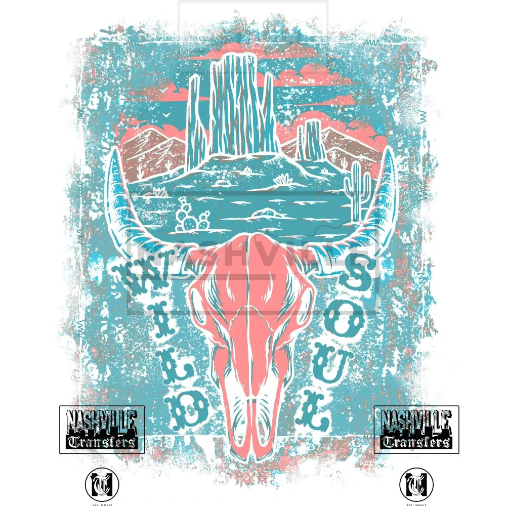 Wild Soul Western Stock Transfer. Low Heat Transfer / Blue