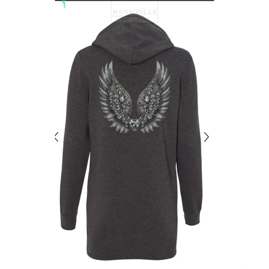 Winged Hooded Sweatshirt Dress